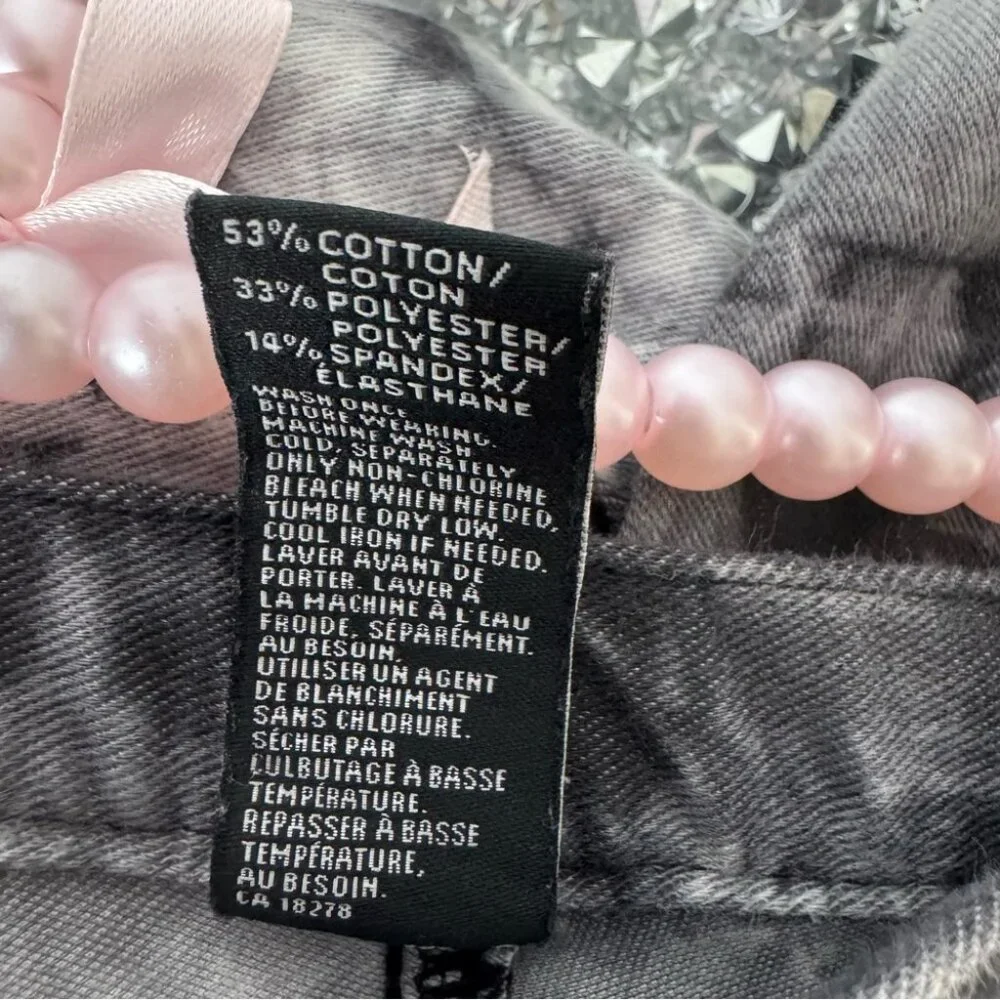 HUE pants stretchy Black and Gray Tie-Dye Skinny Jeans - Picture 7 of 7